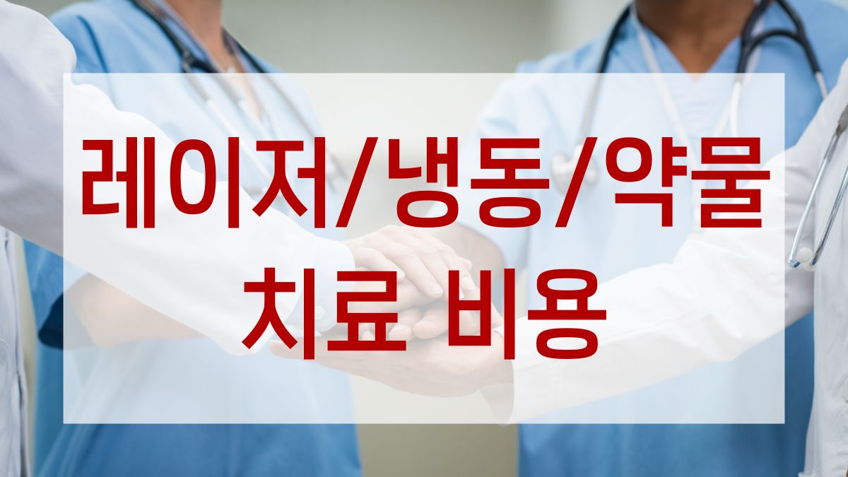 레이저/냉동/약물 치료 비용