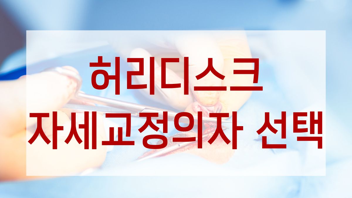 허리디스크 자세교정의자 선택